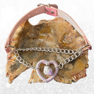 Pastel Gothic Armor Amethyst Heart Choker - Kawaii Goth Pink & Blue Ombré Fairy